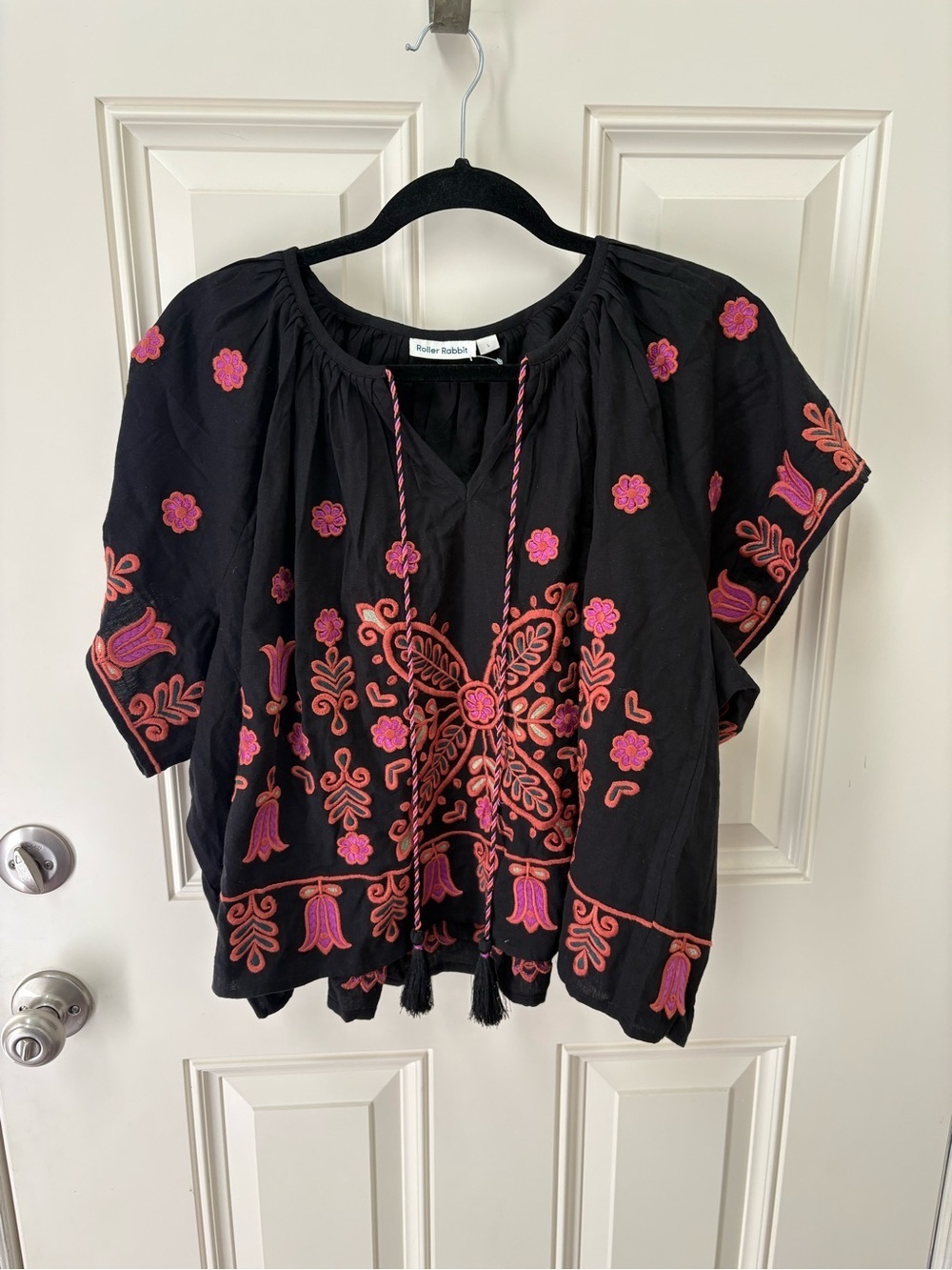 Roller Rabbit Jodha Embroidery Gracia Top Size Large
